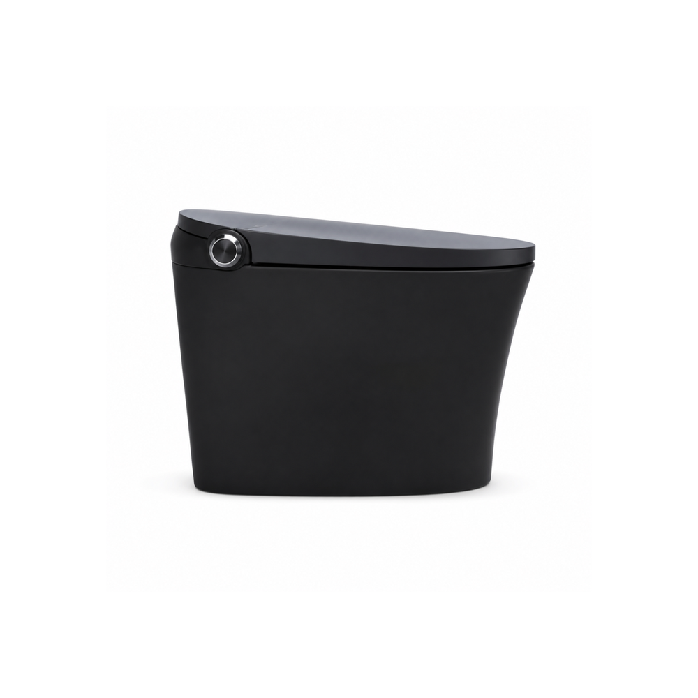 Black Smart Toilet with Bidet Seat For 12 Inch Rough In Model T36