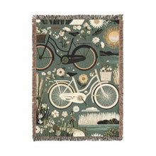 Garden Path Bicycle Woven Blanket