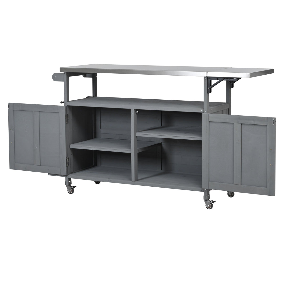 Foldable Outdoor Kitchen Island Patio Mobile Kitchen Cart