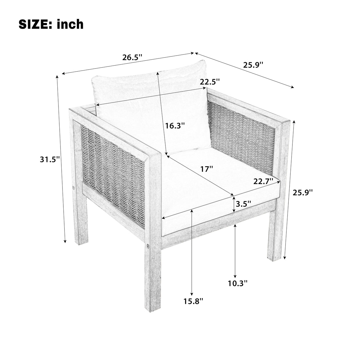 4-Piece Patio Sofa Set Outdoor Seating Group