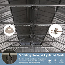 12 × 24 FT Outdoor Gazebo with Galvanized Steel Double Roof