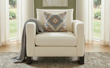 Modern Beige Chenille Accent Chair with Rubberwood Legs