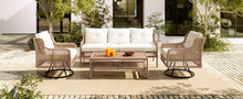 4-Piece Patio Furniture Set with Swivel Chairs