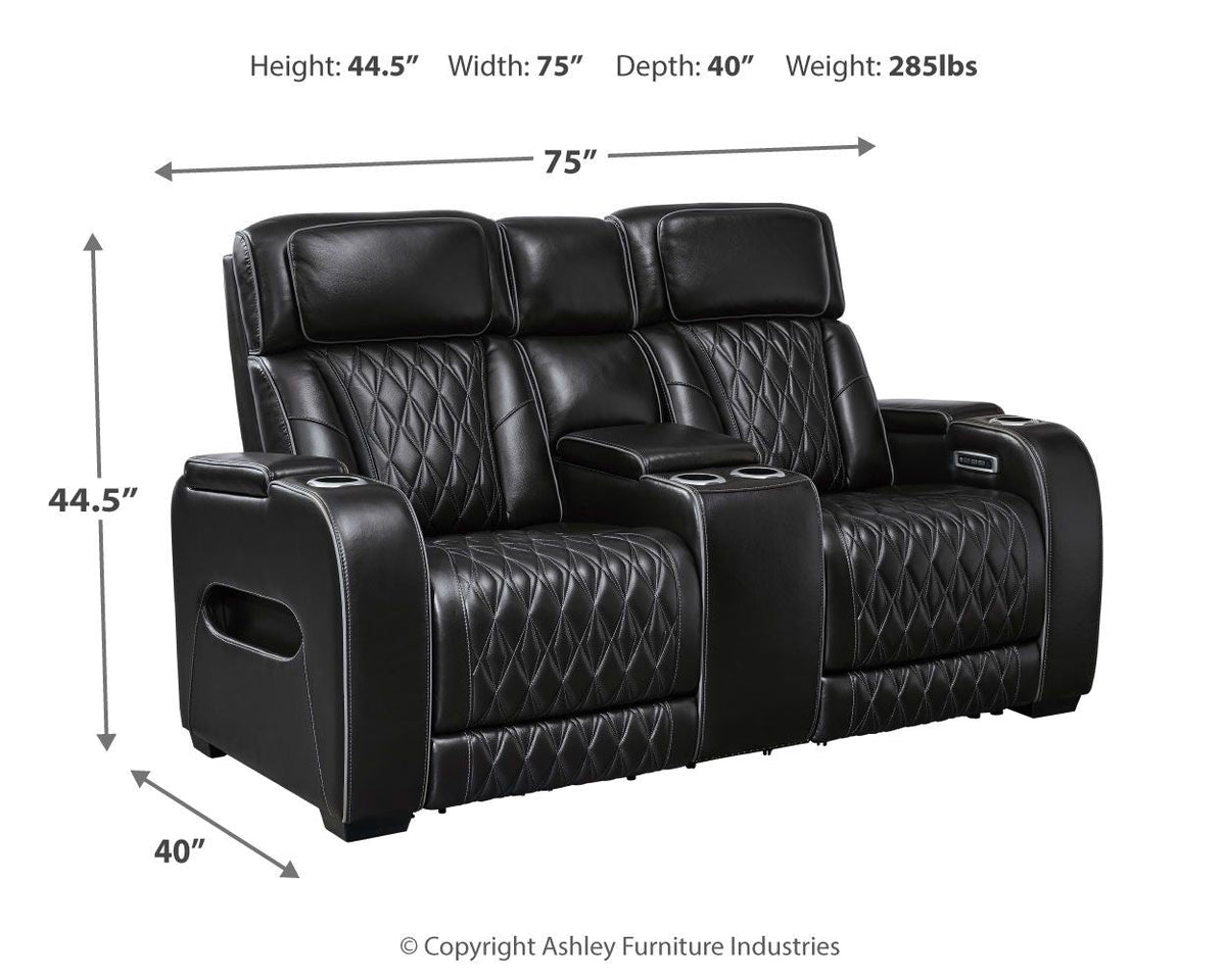 Boyington Power Reclining Loveseat with Console and Adjustable Headrest