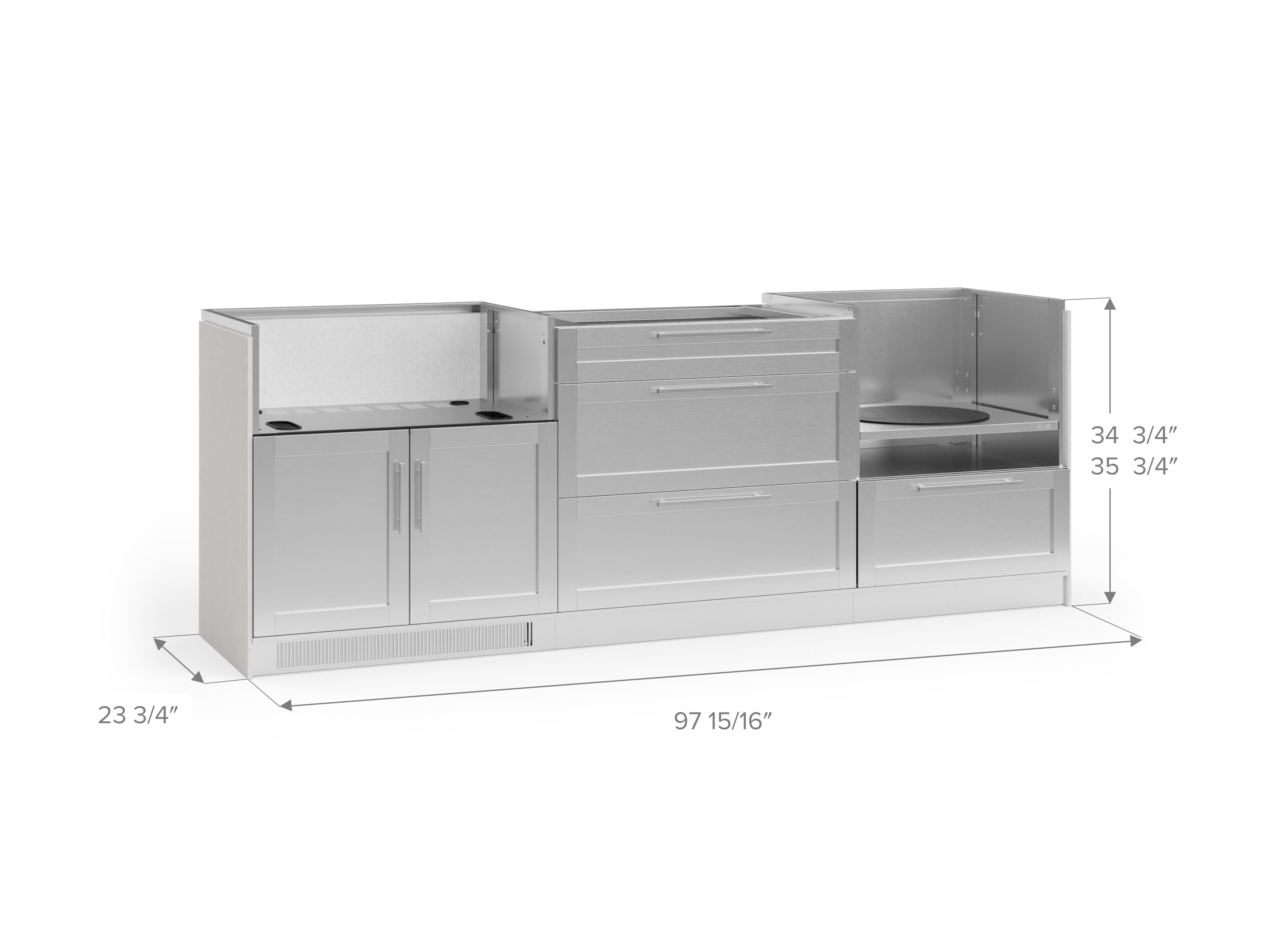 Signature Series 4PC Custom Outdoor Kitchen · 304 Stainless Steel · Shaker Door