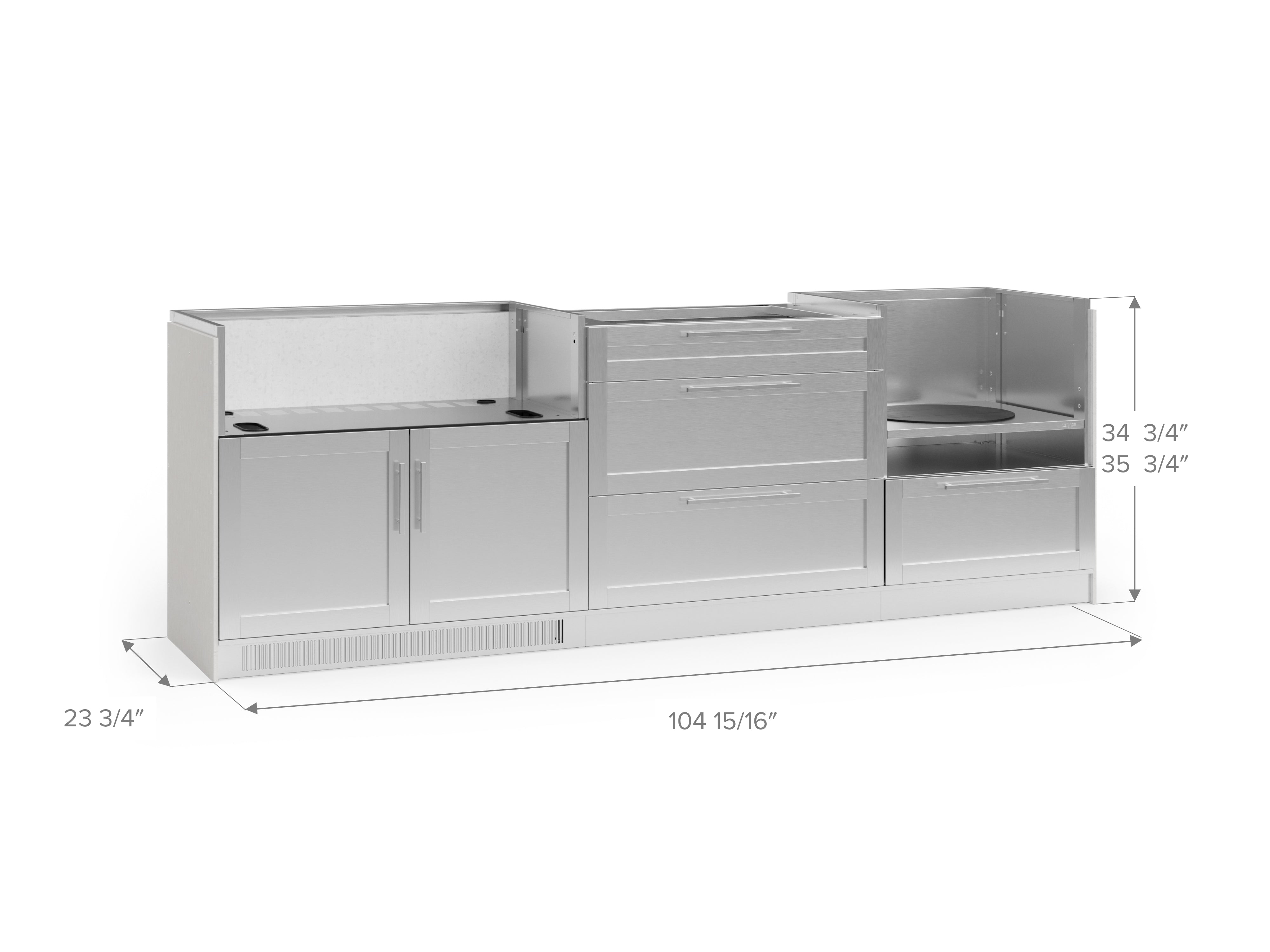 Signature Series 4PC Custom Outdoor Kitchen · 304 Stainless Steel · Shaker Door