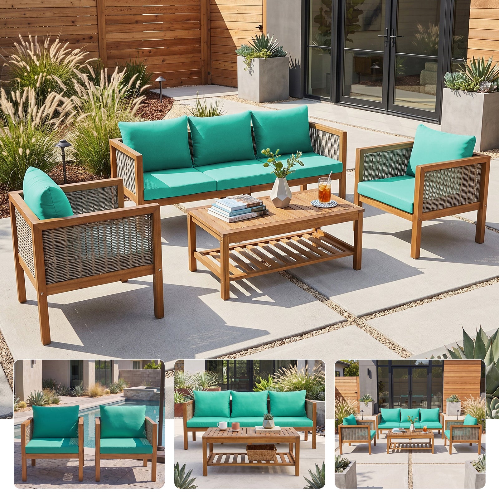 4-Piece Patio Sofa Set Outdoor Seating Group