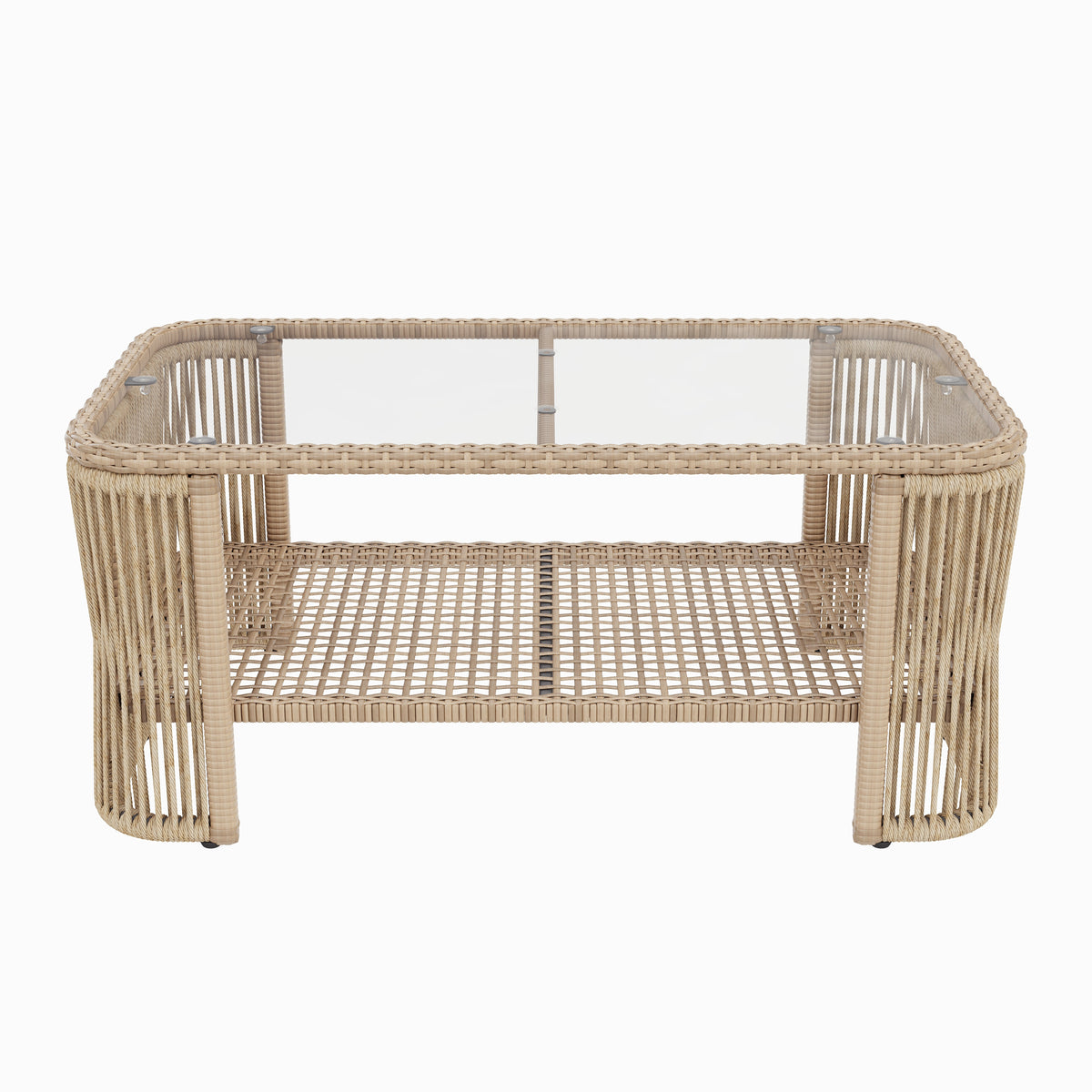 Outdoor PE Rattan Patio Furniture Set with Coffee Table