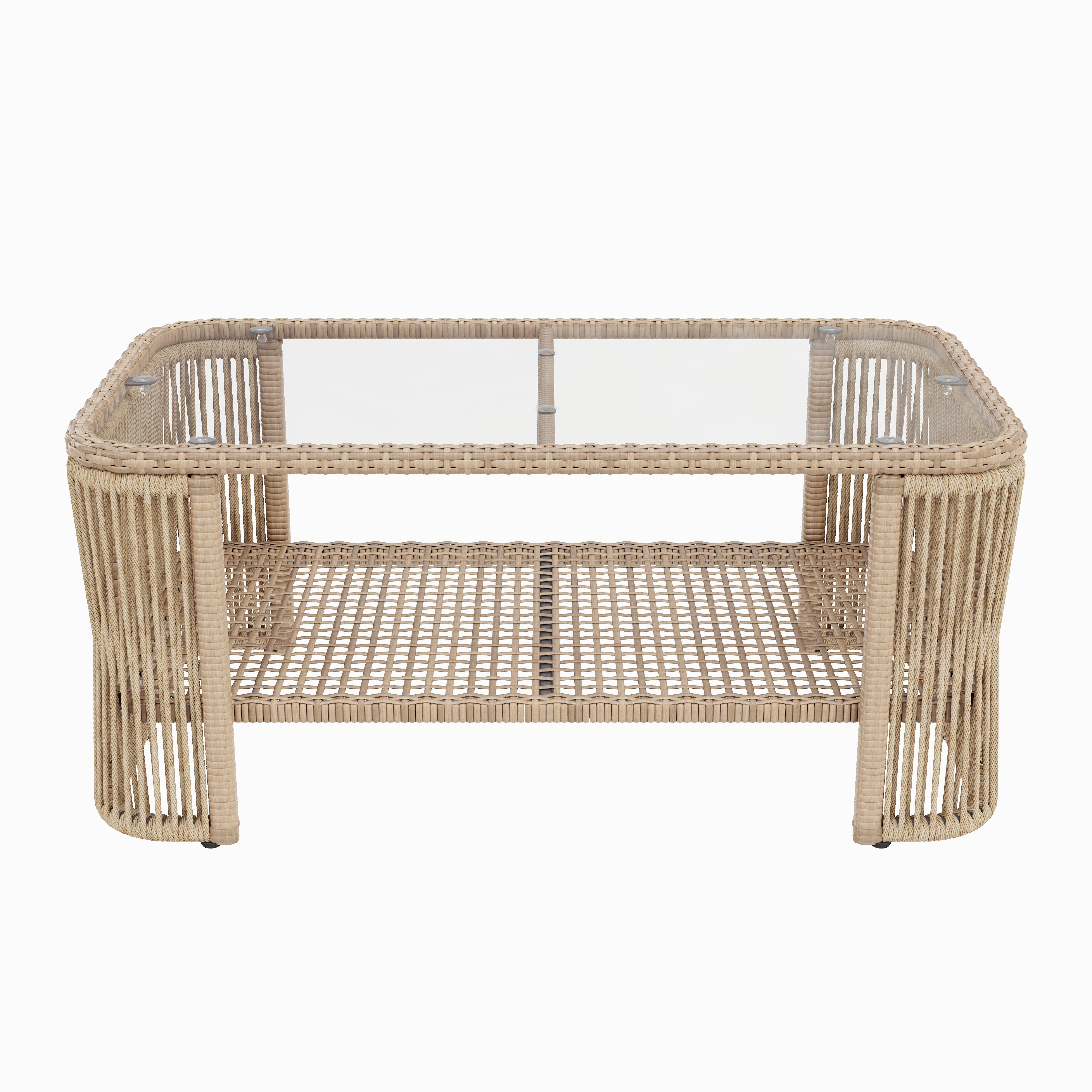 Outdoor PE Rattan Patio Furniture Set with Coffee Table
