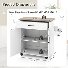 Kitchen Island Cart Rolling Kitchen Storage Island with Drawer