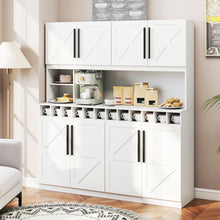 70-Inch Farmhouse Pantry Cabinet with Wine Rack