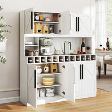 70-Inch Farmhouse Pantry Cabinet with Wine Rack