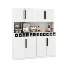 70-Inch Farmhouse Pantry Cabinet with Wine Rack