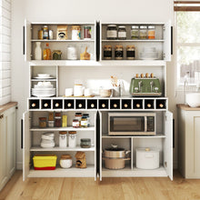 70-Inch Farmhouse Pantry Cabinet with Wine Rack