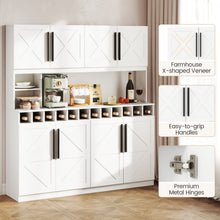 70-Inch Farmhouse Pantry Cabinet with Wine Rack