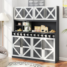 70-Inch Farmhouse Pantry Cabinet with Wine Rack