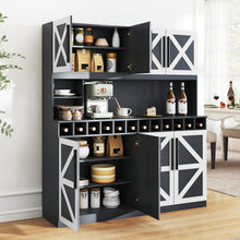 70-Inch Farmhouse Pantry Cabinet with Wine Rack