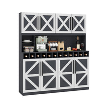 70-Inch Farmhouse Pantry Cabinet with Wine Rack