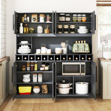 70-Inch Farmhouse Pantry Cabinet with Wine Rack