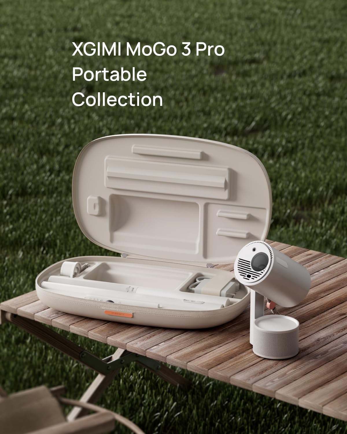 Mogo 3 Pro Portable Projector Collection, Optical Filter & Carrying Case & Powerbase Stand, 2.5Hrs Battery, Google TV with Licensed Netflix, All-In-One Travel Bundle