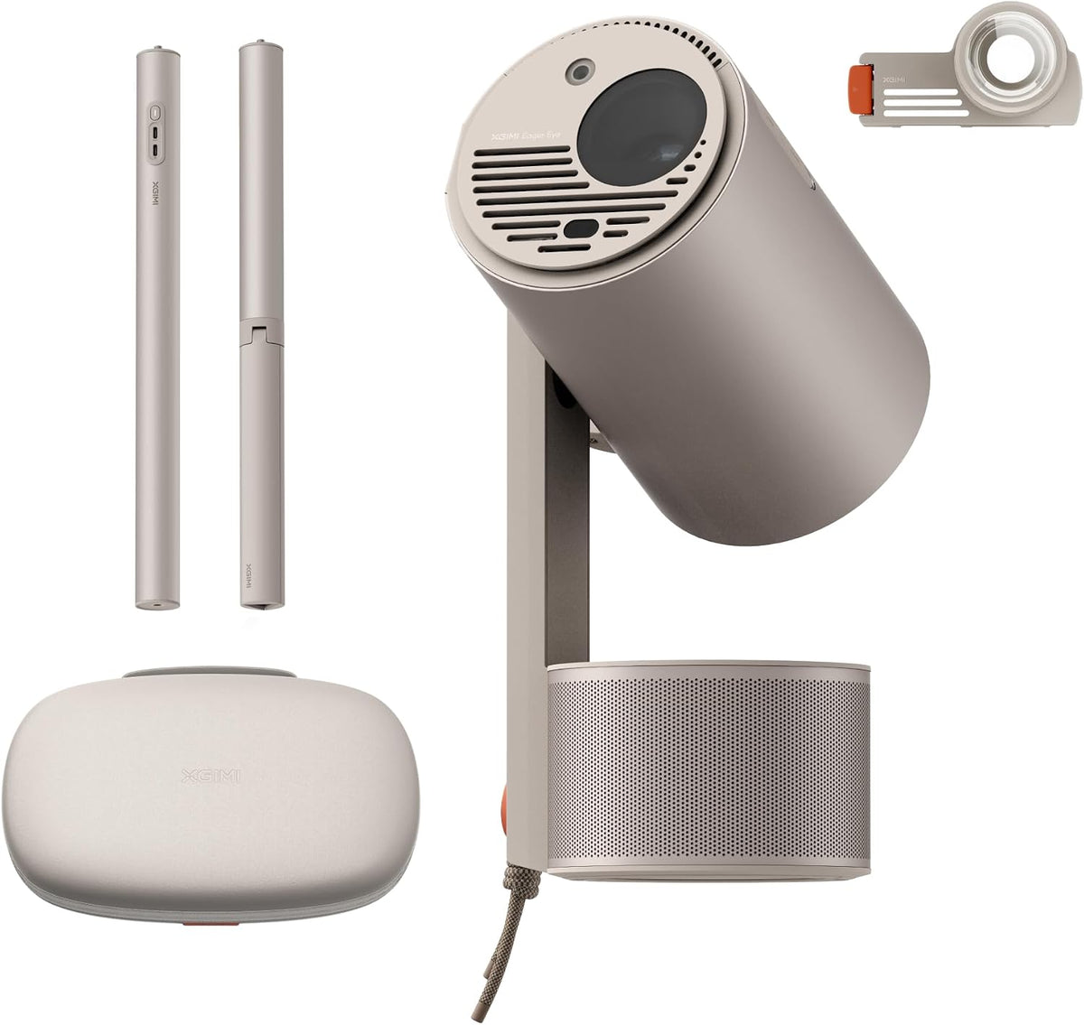 Mogo 3 Pro Portable Projector Collection, Optical Filter & Carrying Case & Powerbase Stand, 2.5Hrs Battery, Google TV with Licensed Netflix, All-In-One Travel Bundle