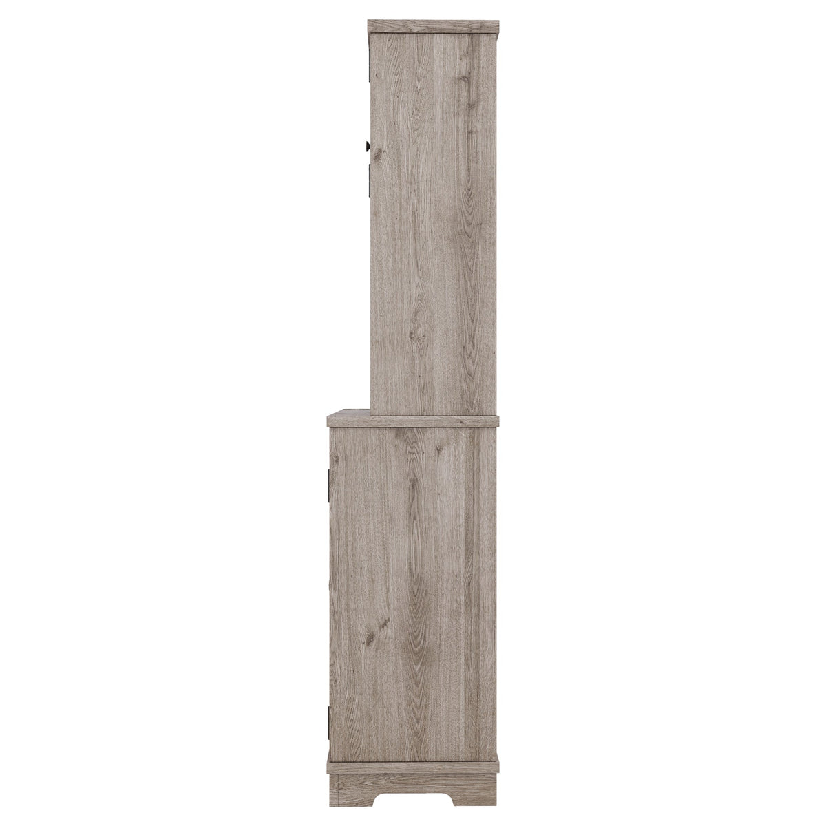 Farmhouse Coffee Bar Cabinet with Wine & Glass Storage - Brown Oak