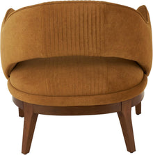 Deco 79 Polyester Living Room Accent Chair Curved Back Side Chair with Wooden Frame, Corner Chair 30" X 29" X 31", Brown