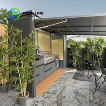 Customized Modular Weatherproof Enclosed Shelter with Outdoor Kitchen Pavilion Luxury Modern Prefab Aluminum Cabinet Set