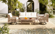4-Piece Patio Furniture Set with Swivel Chairs
