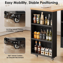 Rolling Kitchen Island with 360 Swivel Kitchen Island with Power Outlet | Rotating Kitchen Islands with Storage Cabinets Wood Kitchen Island Table for Kitchen, Bar, Dining Room