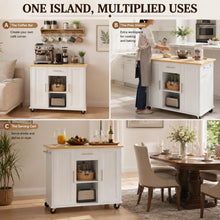 Island Table for Kitchen with Storage, Portable Kitchen Island Cart with Drop Leaf, Rolling Kitchen Island Table with Drawer, Cabinet & Towel Rack, Farmhouse Kitchen Island, White