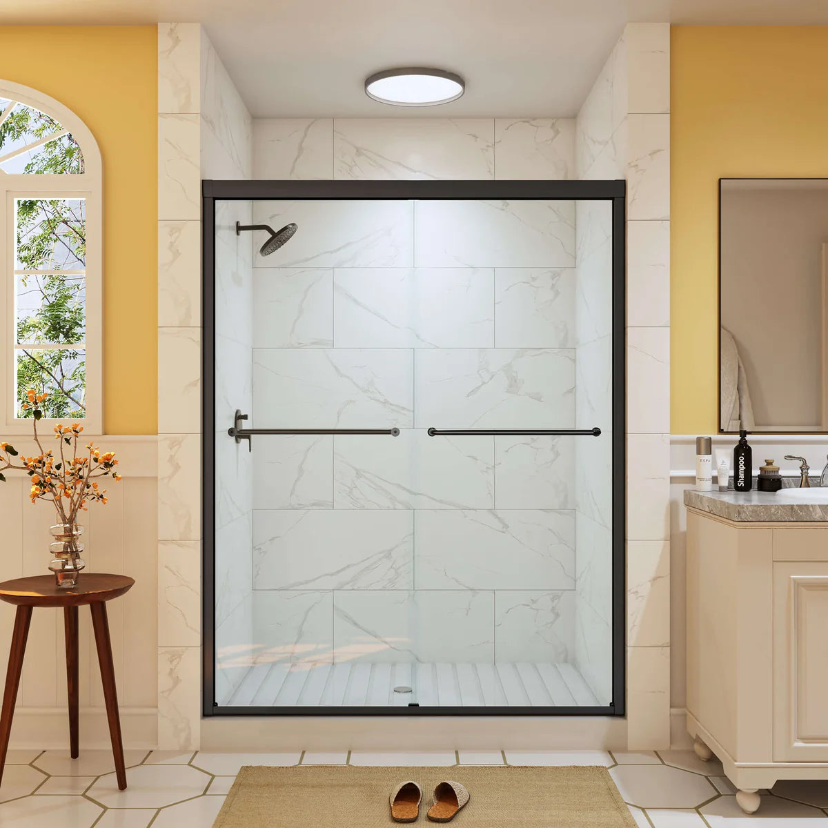 BE6076-MB Frameless Sliding Shower Door