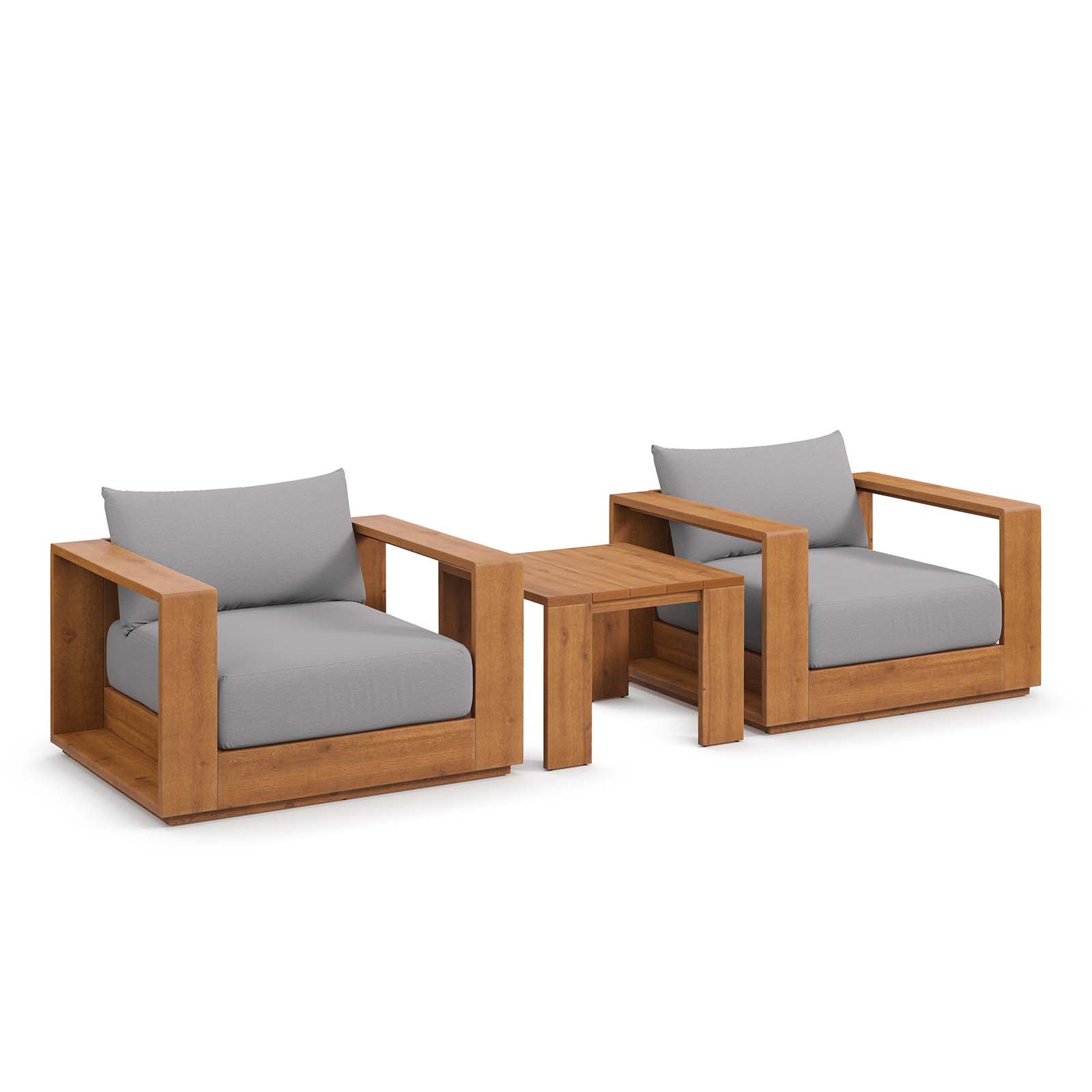 Tahoe 3-Piece Outdoor Patio Acacia Wood Furniture Set