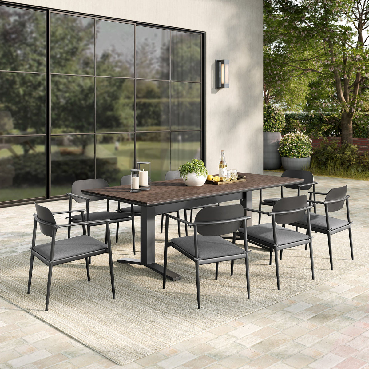Aeris 9-Piece Aluminum Outdoor Dining Set by Modway
