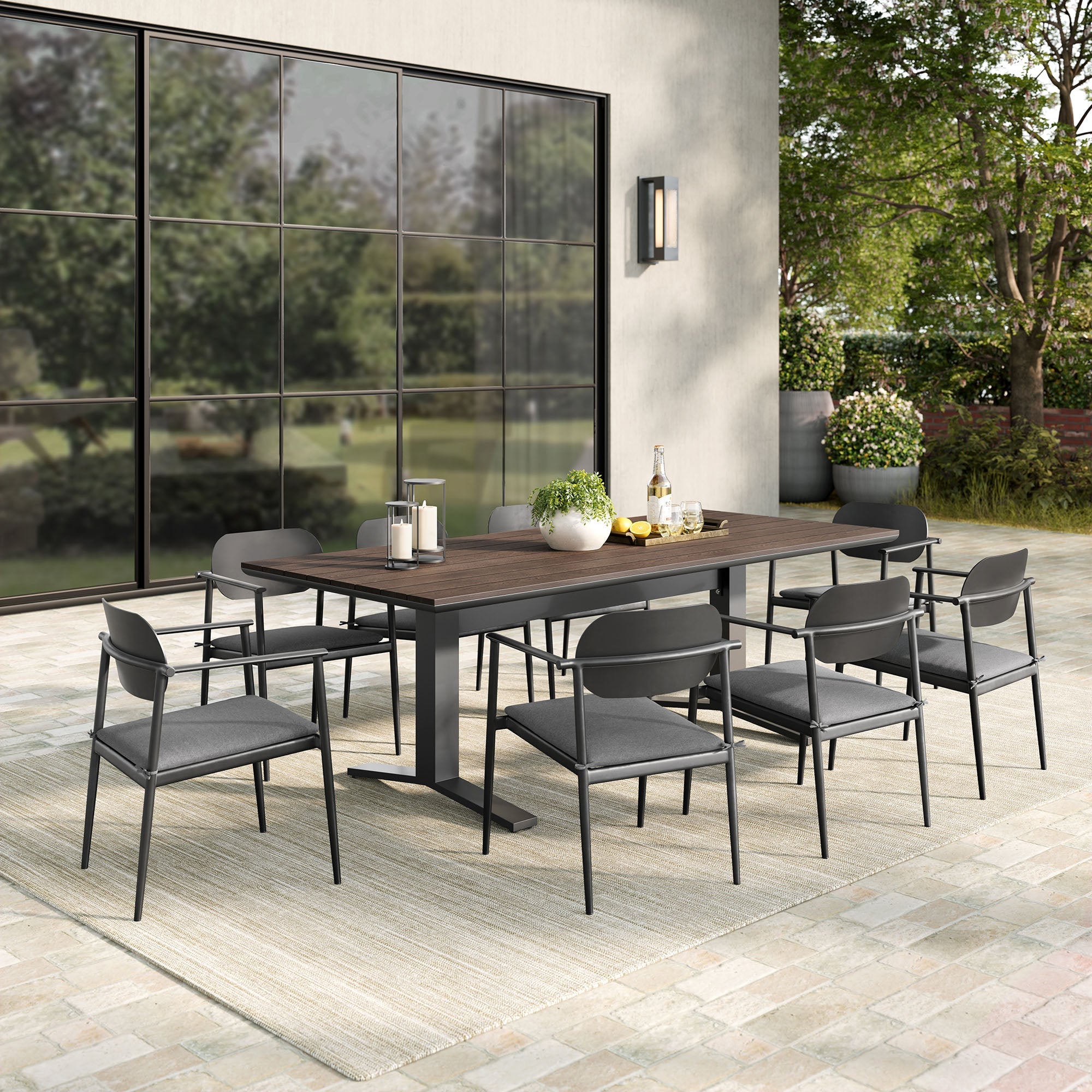 Aeris 9-Piece Aluminum Outdoor Dining Set by Modway