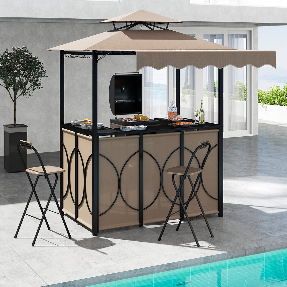 Grill Gazebo with Awning 3-Piece Outdoor BBQ Canopy