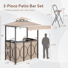 Grill Gazebo with Awning 3-Piece Outdoor BBQ Canopy