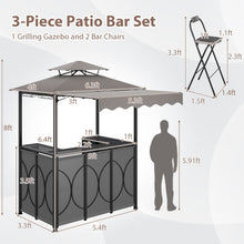 Grill Gazebo with Awning 3-Piece Outdoor BBQ Canopy