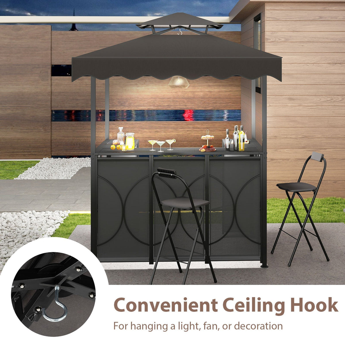 Grill Gazebo with Awning 3-Piece Outdoor BBQ Canopy