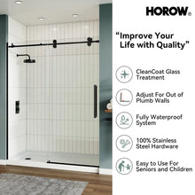MI6076-MB Matte Black Sliding Shower Door