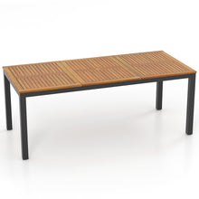 79-Inch Acacia Wood Outdoor Dining Table with Umbrella Hole