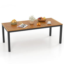 79-Inch Acacia Wood Outdoor Dining Table with Umbrella Hole