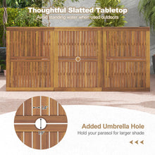 79-Inch Acacia Wood Outdoor Dining Table with Umbrella Hole