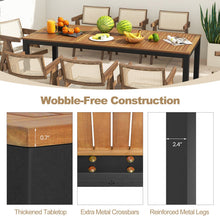 79-Inch Acacia Wood Outdoor Dining Table with Umbrella Hole