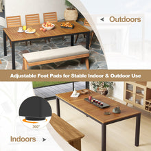 79-Inch Acacia Wood Outdoor Dining Table with Umbrella Hole