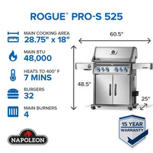 Rogue® PRO-S 525 RSIB Gas Grill with Infrared Side & Rear Burners