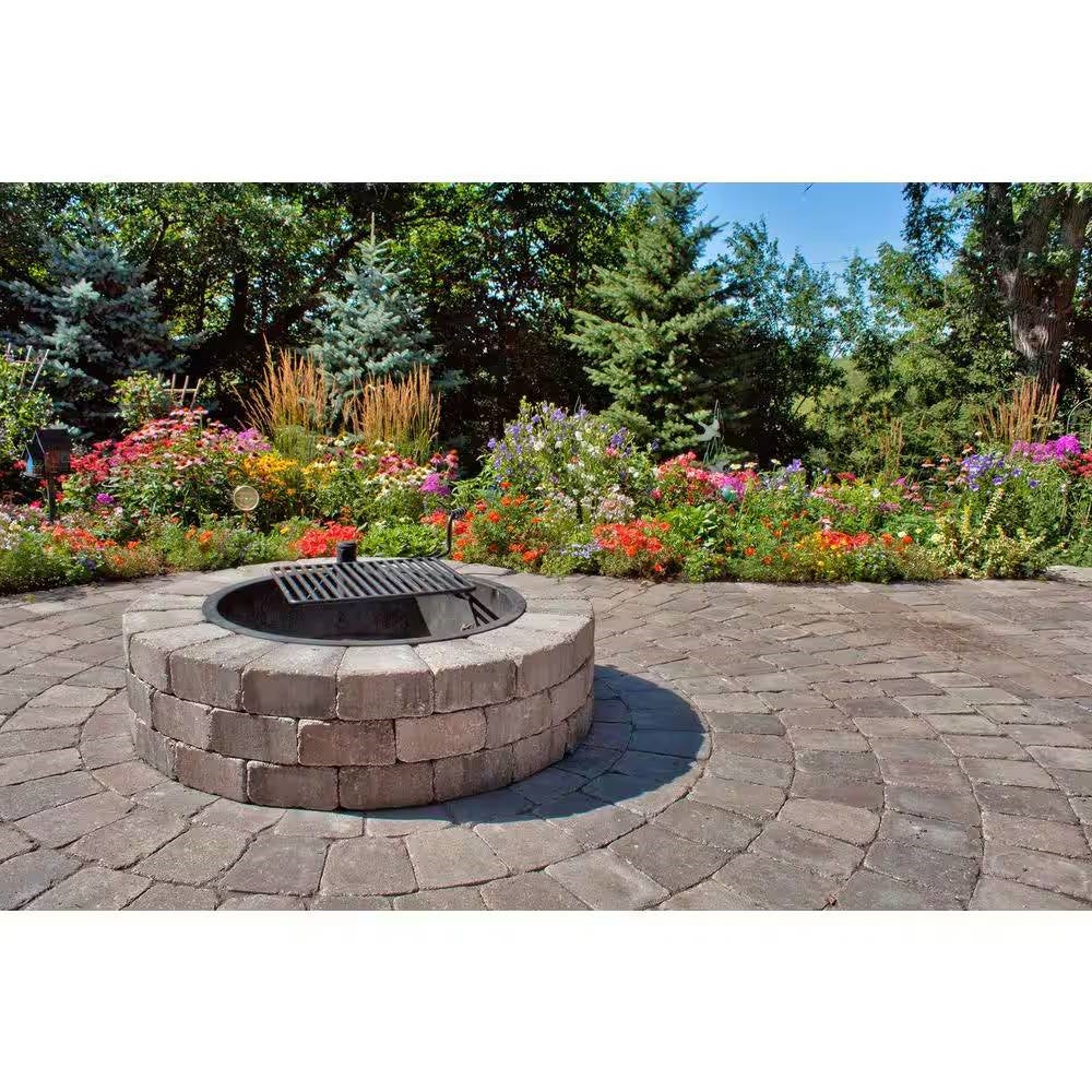 48-Inch Round Concrete Fire Pit Kit with Swivel Cooking Grate