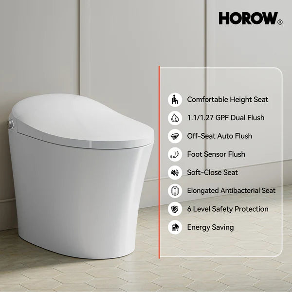 HOROW T10 Tankless Smart Toilet with Dual Flush and Cold Wash