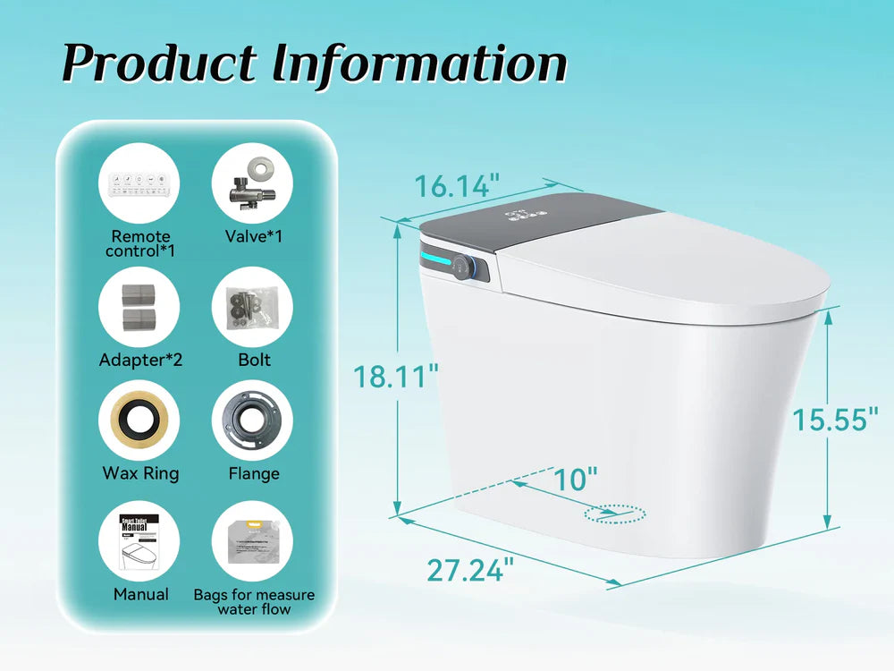HOROW T37 Smart Bidet Toilet – 10" Rough-In, Automatic Flush & Heated Seat