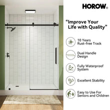 TE6076-MB Frameless Sliding Shower Door
